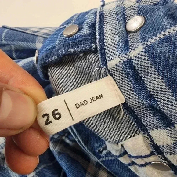 Pacsun Button Fly High Rise Dad Jeans Plaid Jeans Women's 26 - Picture 8 of 10